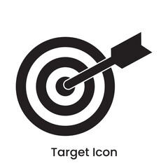 Target icon with arrow. Target icon vector illustration. Set of Aim, Goal icon vector, silhouette.