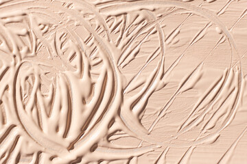 Abstract delicate minimalist beige background, cosmetic cream stroke.