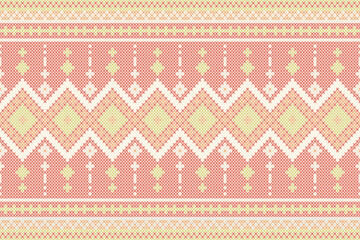 Ethnic Abstract, Design Vintage Knitted Pattern. Seamless Background