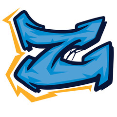 Z Graffiti Font Hip-Hop Rap