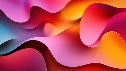 Abstract shapes with soft gradient transitions creating a harmonious and colorful composition