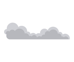 Simple grey clouds on a white background. Ideal for weather forecasting and nature scenes and app icons and educational materials and climate change awareness. Minimalistic and vector style