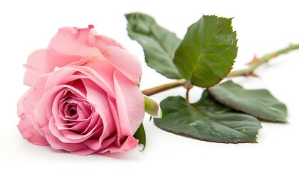 Fototapeta premium Pink and white rose flower bouquet isolated on white background