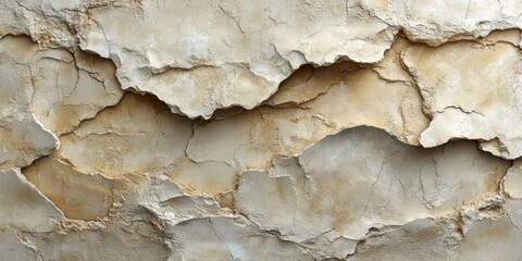 Fototapeta premium Old plastered stone wall. Peeling surface of an old stone wall. Dirty and cracked concrete wall background.