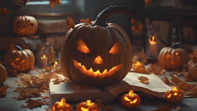 Cute and unique Halloween day background, Unique Halloween concept wallpaper, Halloween concept background, ai generated
