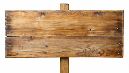 Wooden sign with post on white background , wooden, sign, post, white, background, rustic, vintage, blank, empty, isolated