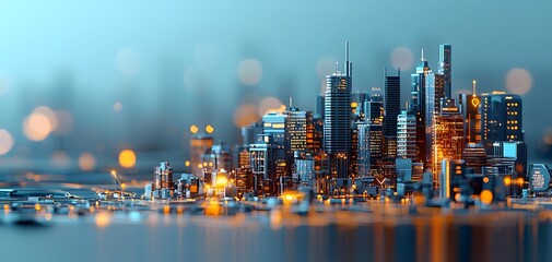 A Glowing Horizon: Embracing the Future in a Vibrant, Technologically Advanced Cityscape