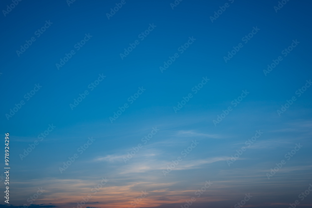 Wall mural panoramic beautiful sunset sky, cloud in twilight - vertical background
