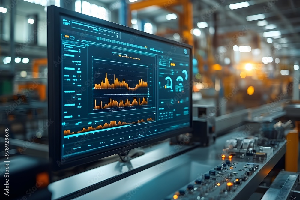 Aufkleber digital dashboard displaying rejection rates and performance metrics for manufacturing control