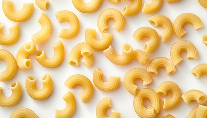 Macaroni pasta on white background