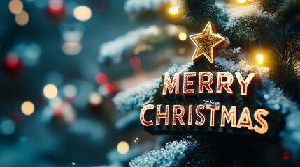 cute Santa Claus and snowman holding merry Christmas sign background and happy new year