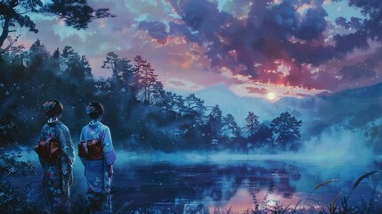 Japanese kimono wallpaper