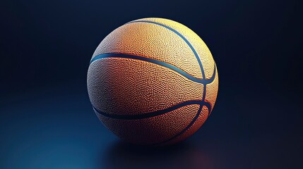 Obraz premium Close-up of a Basketball on a Blue Background