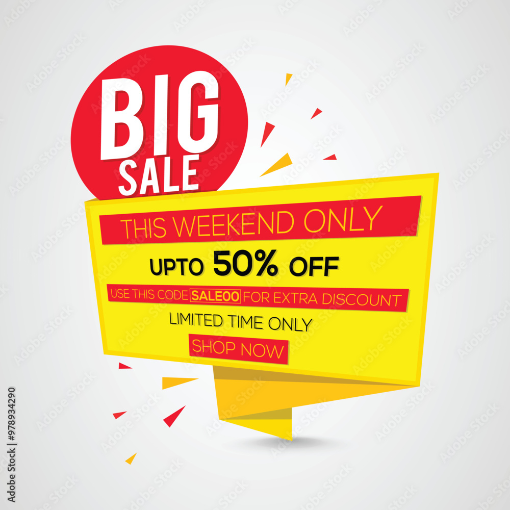 Poster big sale paper tag or banner design.