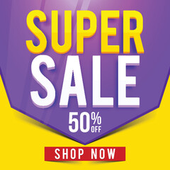 Super Sale Poster, Banner or Flyer design.
