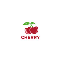 cerry fruit logo vector