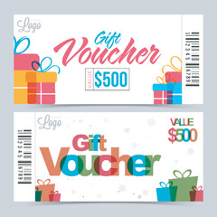 Creative Gift Voucher or Coupon template.