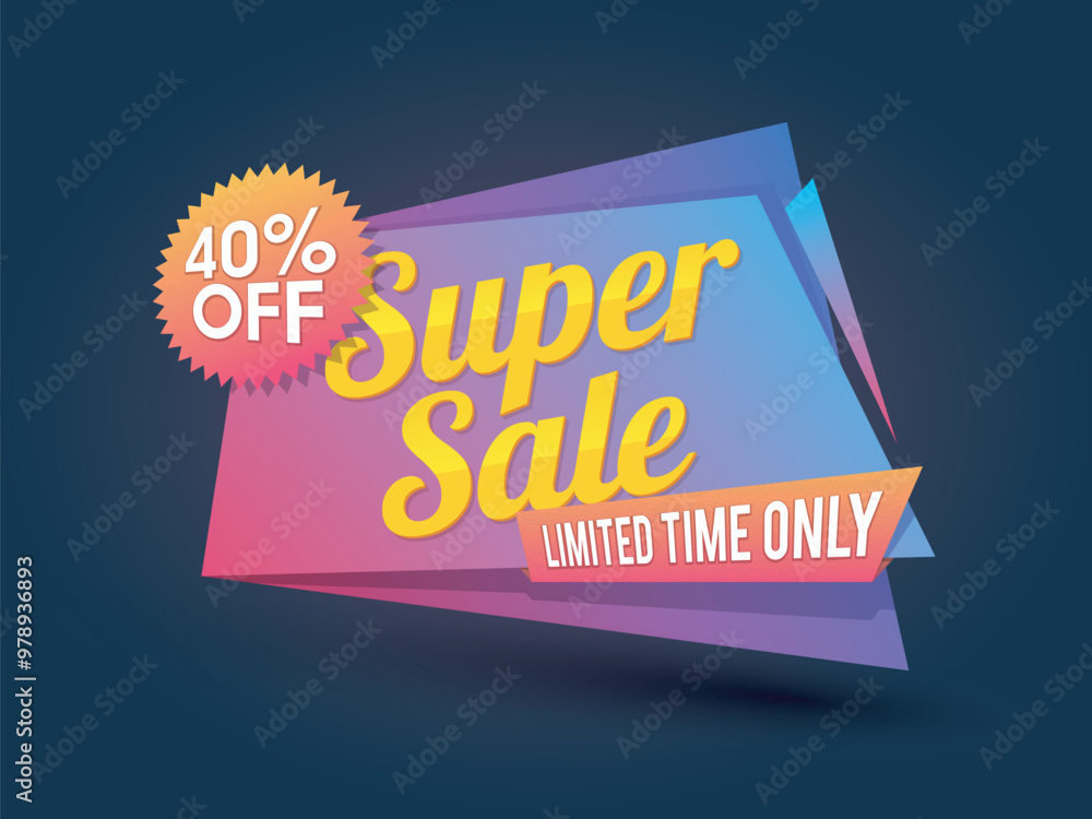 Sticker Super Sale Paper Tag or Banner design.