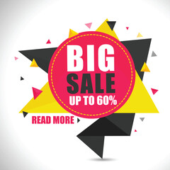 Big Sale Sticker, Tag or Label design.