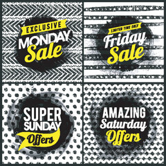 Set of Sale Poster, Banner or Flyer design.