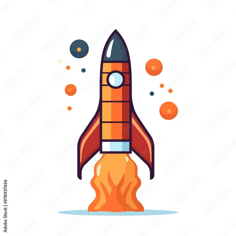 Aufkleber rocket icon. space rocket launch. spaceship image. vector illustration.