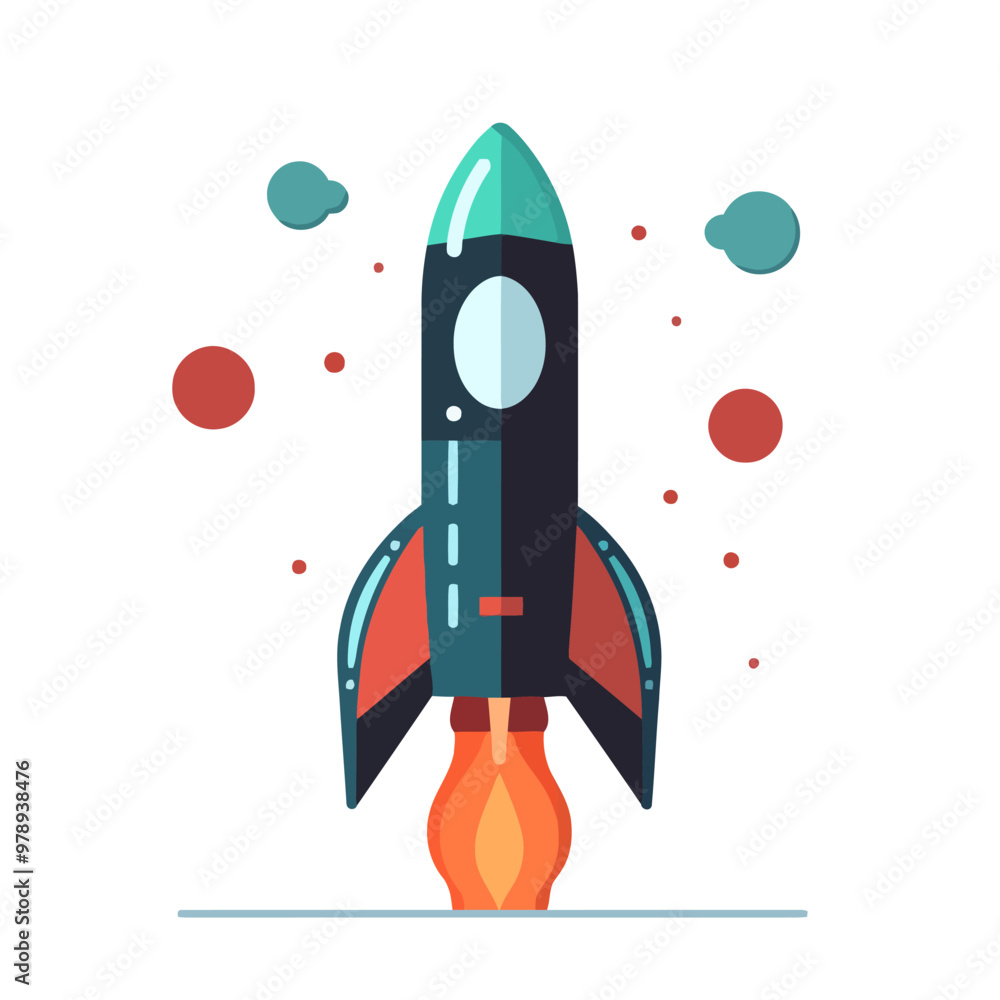 Poster rocket icon. space rocket launch. spaceship image. vector illustration.