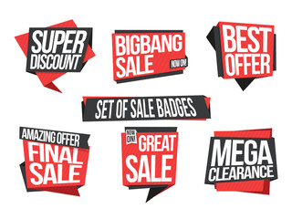 Set of creative Sale Badges or Tags.