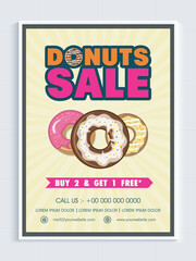 Donuts Sale Poster, Banner or Flyer Design.