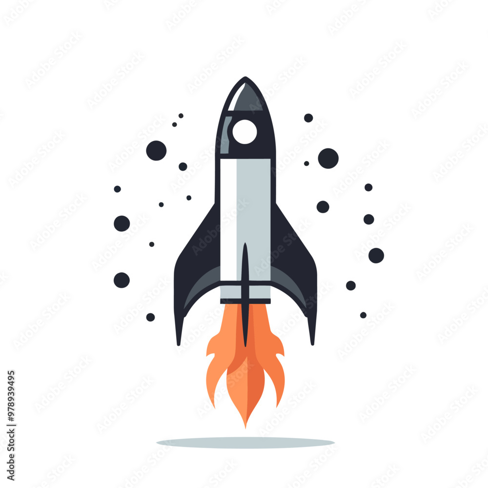 Aufkleber rocket icon. space rocket launch. spaceship image. vector illustration.
