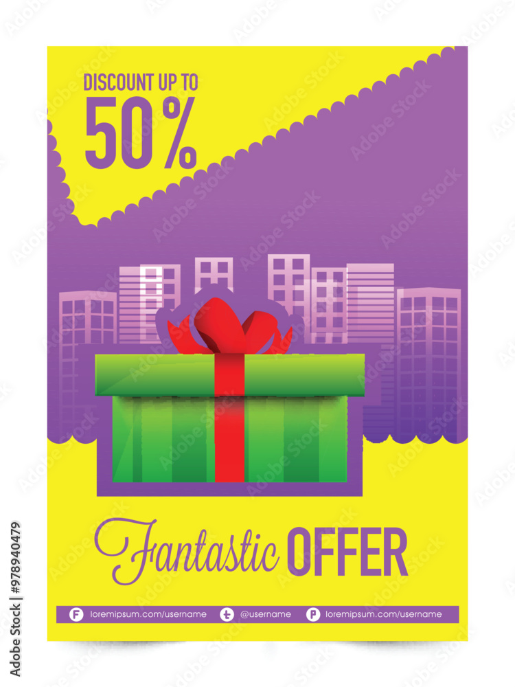 Sticker Fantastic Offer Flyer or Banner.