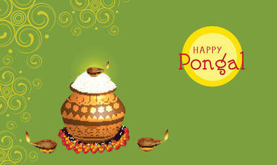 Concept of celebrating Happy Pongal festival.