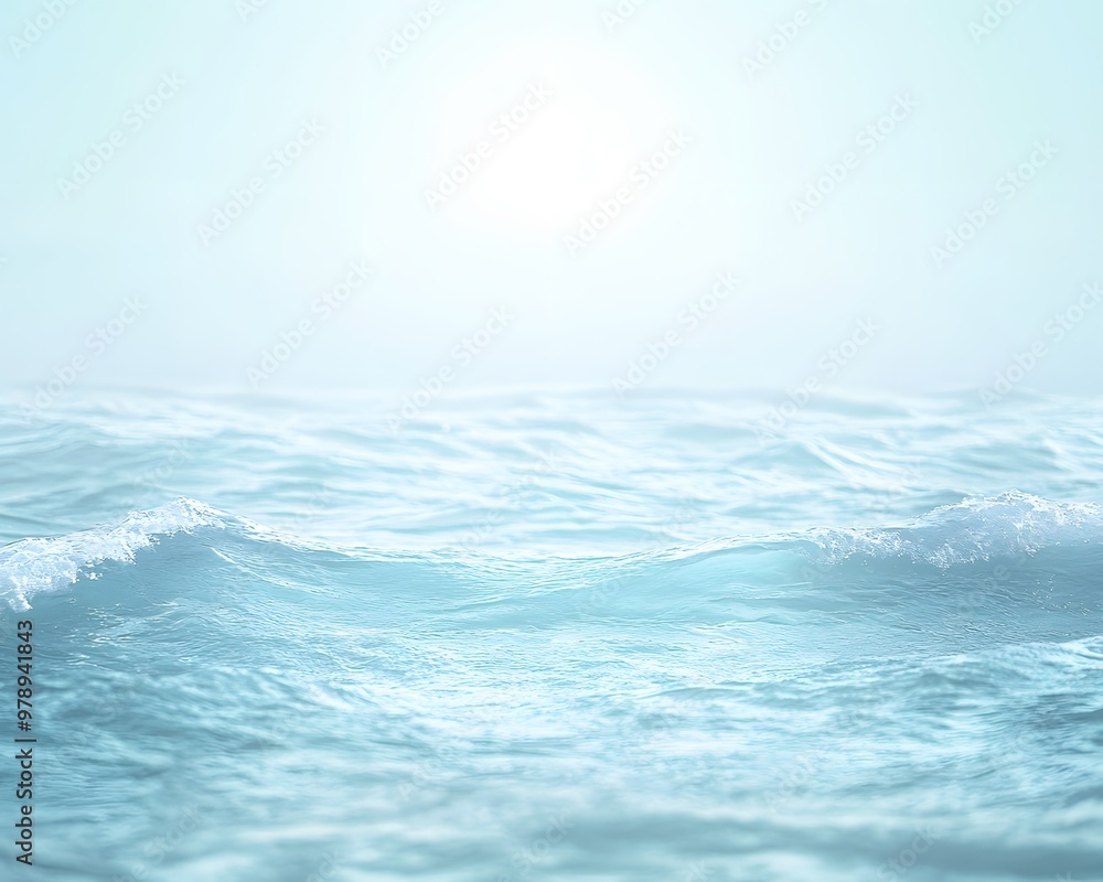 Aufkleber a serene ocean view with gentle waves and soft light, evoking calmness and tranquility.