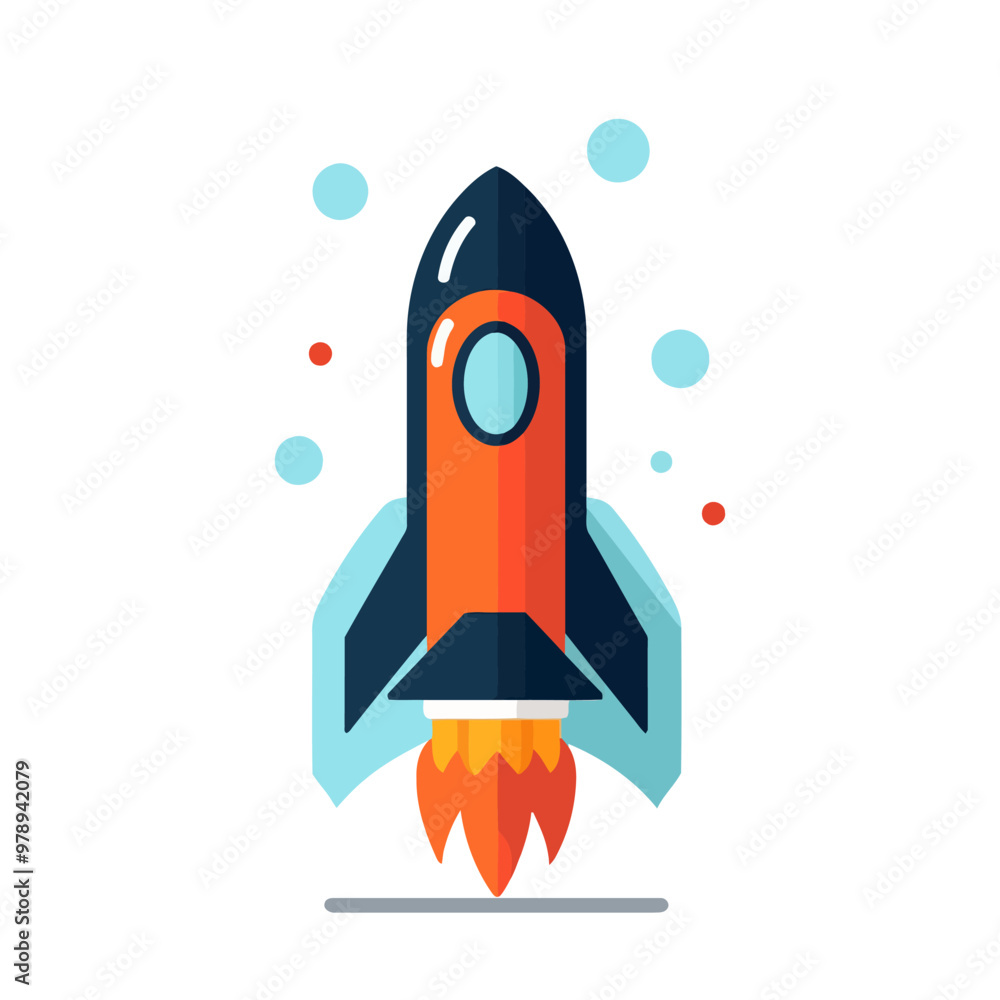 Poster rocket icon. space rocket launch. spaceship image. vector illustration.