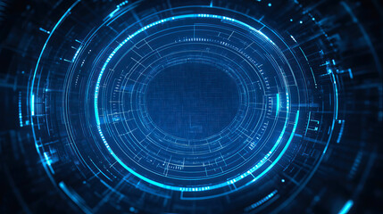 Obraz premium Abstract futuristic dark background with linear circle. Innovation and technology concept. Place for text
