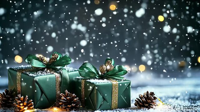 The perfect Christmas gift: eco-friendly hand made box packaging on wooden table, eco Christmas holiday concept, gift wrapping for Christmas