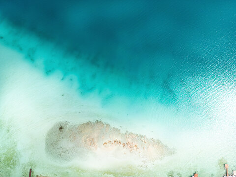 Aerial View of Bacalar Lagoon Reef, Quintana Roo, Mexico