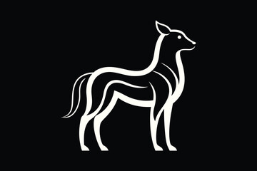 Graceful Line Art Minimalist Animal Silhouette