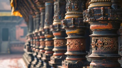 Fototapeta premium Nepalese prayer wheel in temple