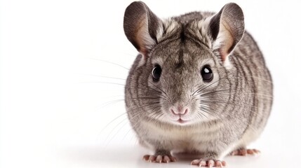 Close-Up Portrait of a Curious Chinchilla