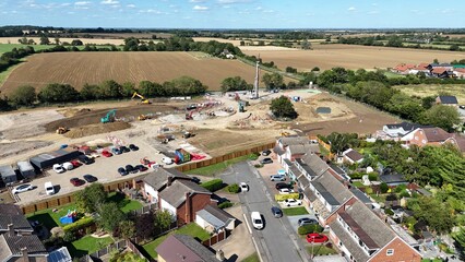 New build housing estate Blackmore village Essex UK drone,aerial  .