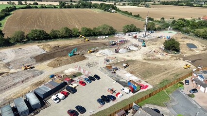 New build housing estate Blackmore village Essex UK drone,aerial  .