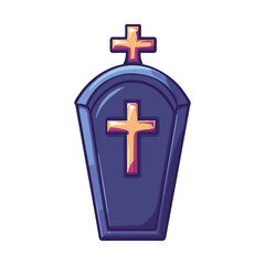 Obraz premium Coffin Halloween Vector Design Element, Halloween Coffin Vector Clipart Design.