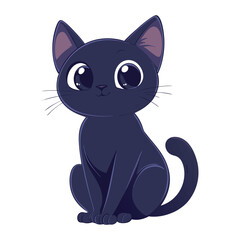 Obraz premium Cute Black Cat Halloween Vector Design Element, Cute Halloween Cat Vector Clipart Design.