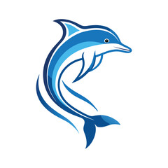 Ocean Elegance: Dolphin Line Art Silhouette