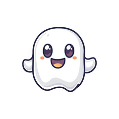 Obraz premium Cute Boo Vector Halloween Design Element, Cute Halloween Ghost Vector Clipart Design.