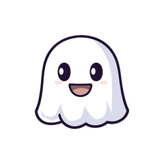 Naklejka premium Cute Boo Vector Halloween Design Element, Cute Halloween Ghost Vector Clipart Design.