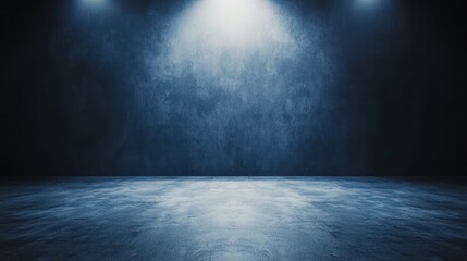 Blue Grunge Concrete Studio Backdrop With Spotlights