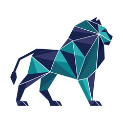 Majestic Angular Lion Geometric Power