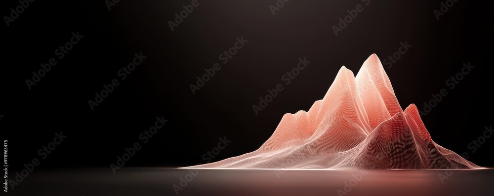 Poster Abstract representation of soft peaks with a gentle gradient, evoking a tranquil and serene atmosphere in a minimalist setting.