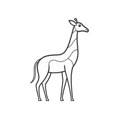 Elegant Giraffe Line Art